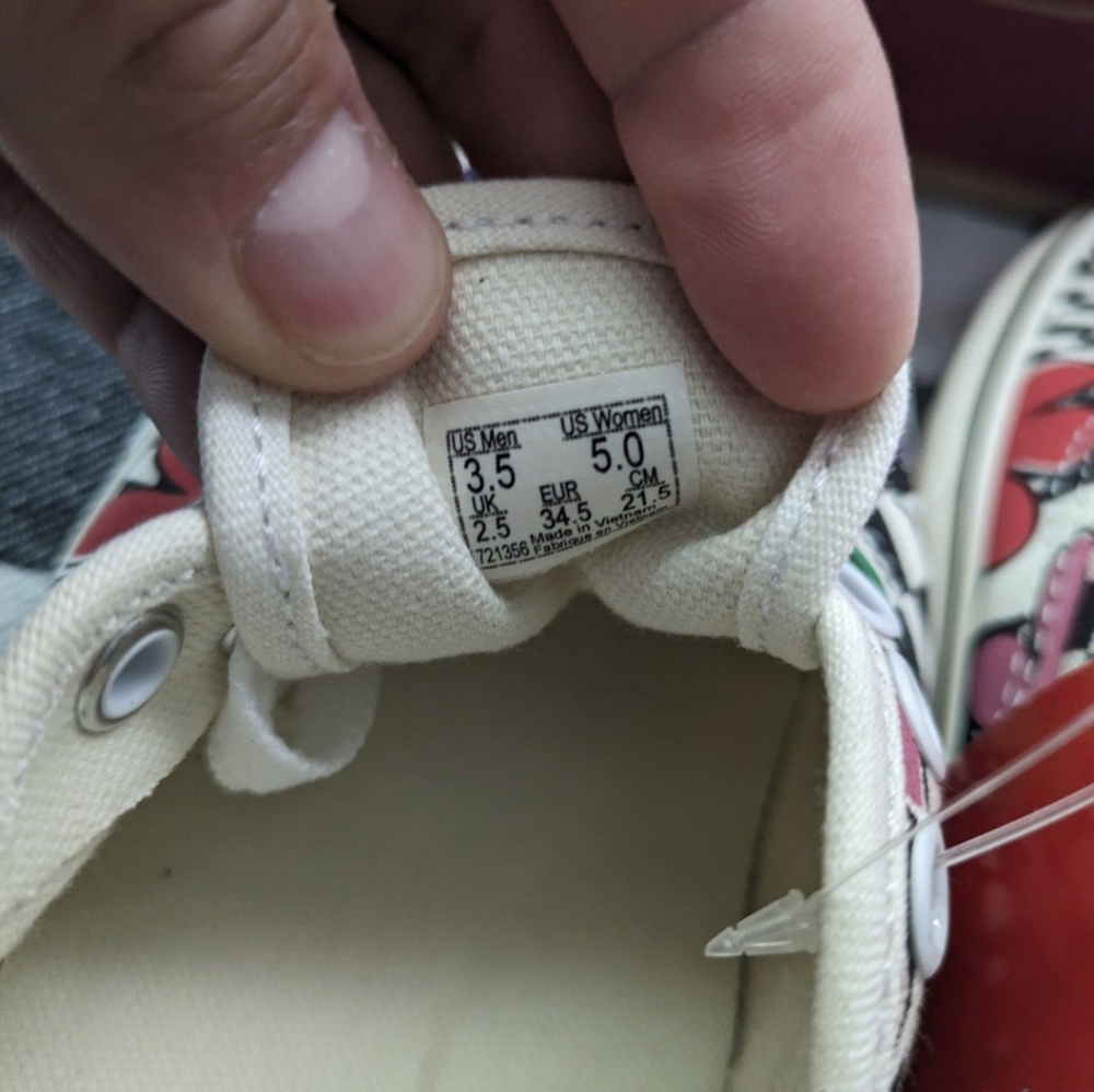 Vans Authentic Women Size 5 Printed Floral Check Marshmallow Classic 092025 - Picture 9 of 11